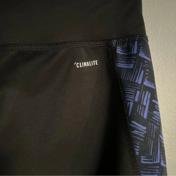 Adidas Cropped Leggings black and blue. Small. EUC - Picture 4 of 6